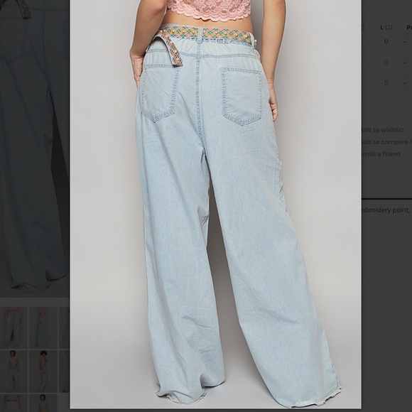 POL Light Blue Flare Jeans with Patchwork - Picture 5 of 7